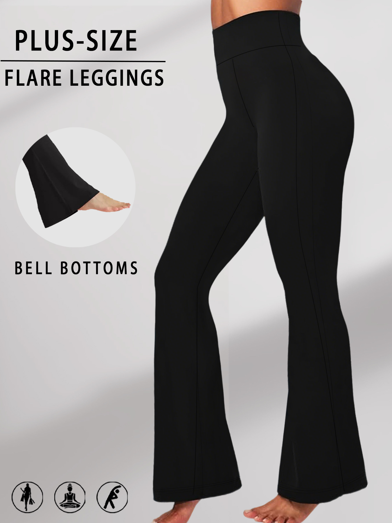 Yoga Fitness Up - Pantalones acampanados de talla grande para