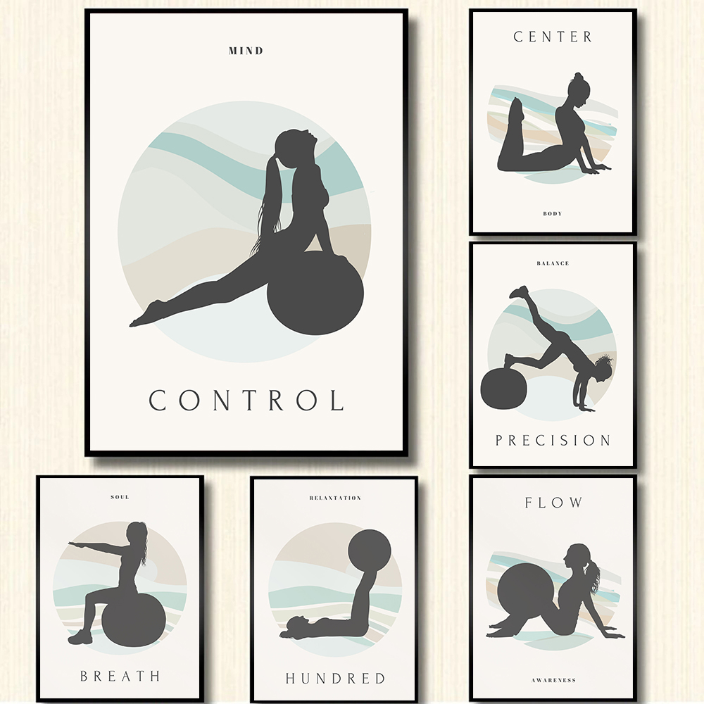 Yoga Fitness Quotes - Pintura en lienzo minimalista para pared,