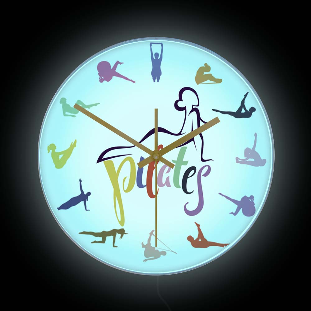 Yoga Fitness Room - Reloj de Pared con Diseño Colorido