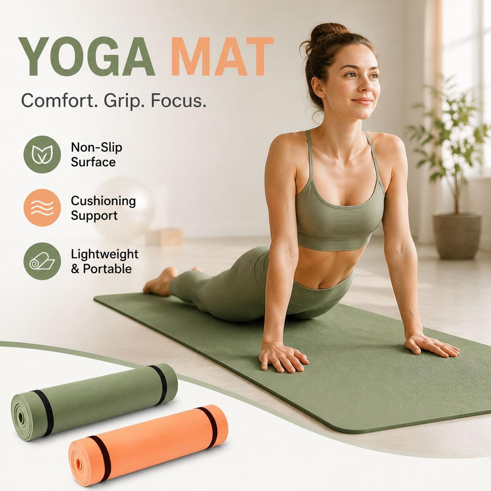 Thick Yoga Mat - Esterilla de yoga gruesa antideslizante, esterilla