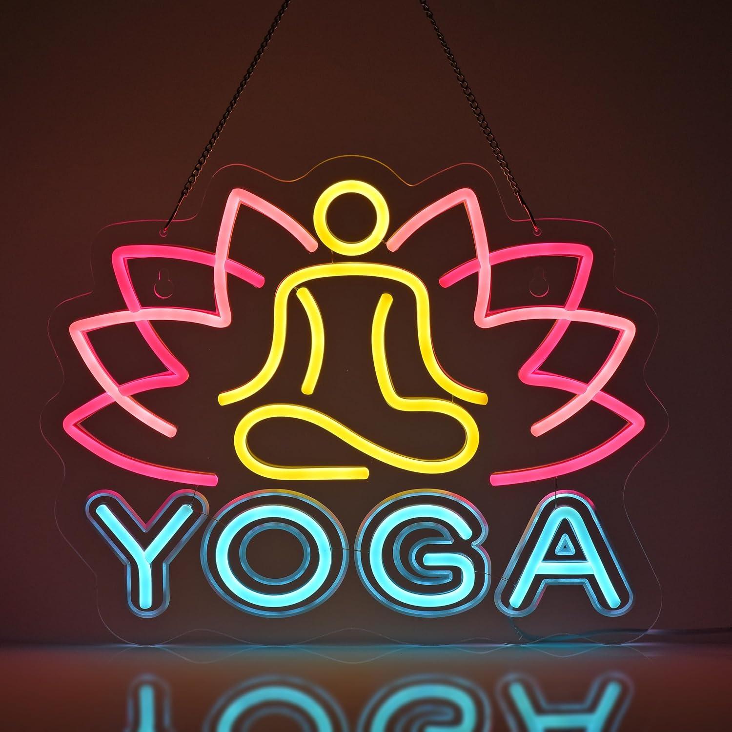 Yoga Fitness Room - Letrero de neón de yoga, luz