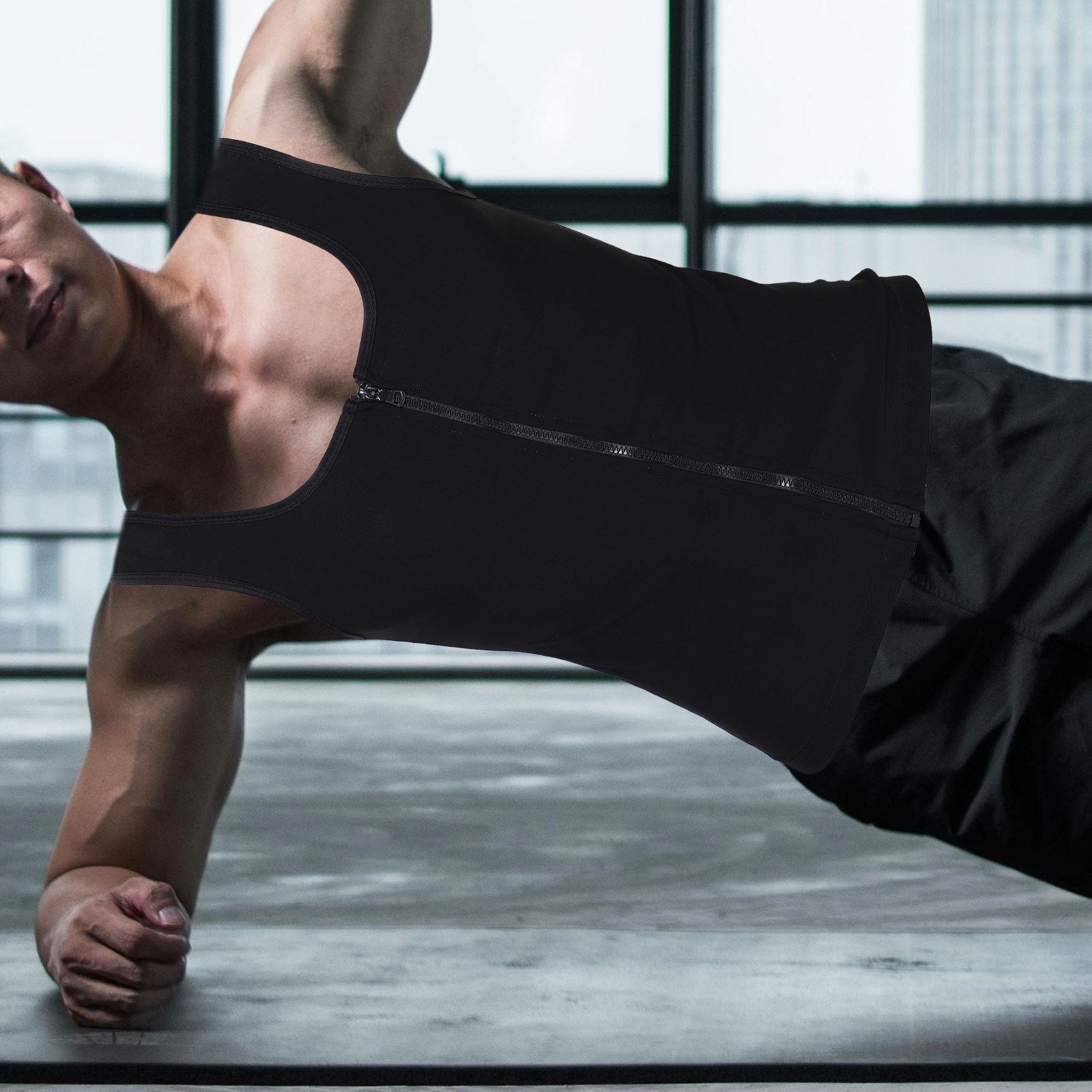 Yoga Fitness Up - Chaleco Deportivo para Hombre con Cierre