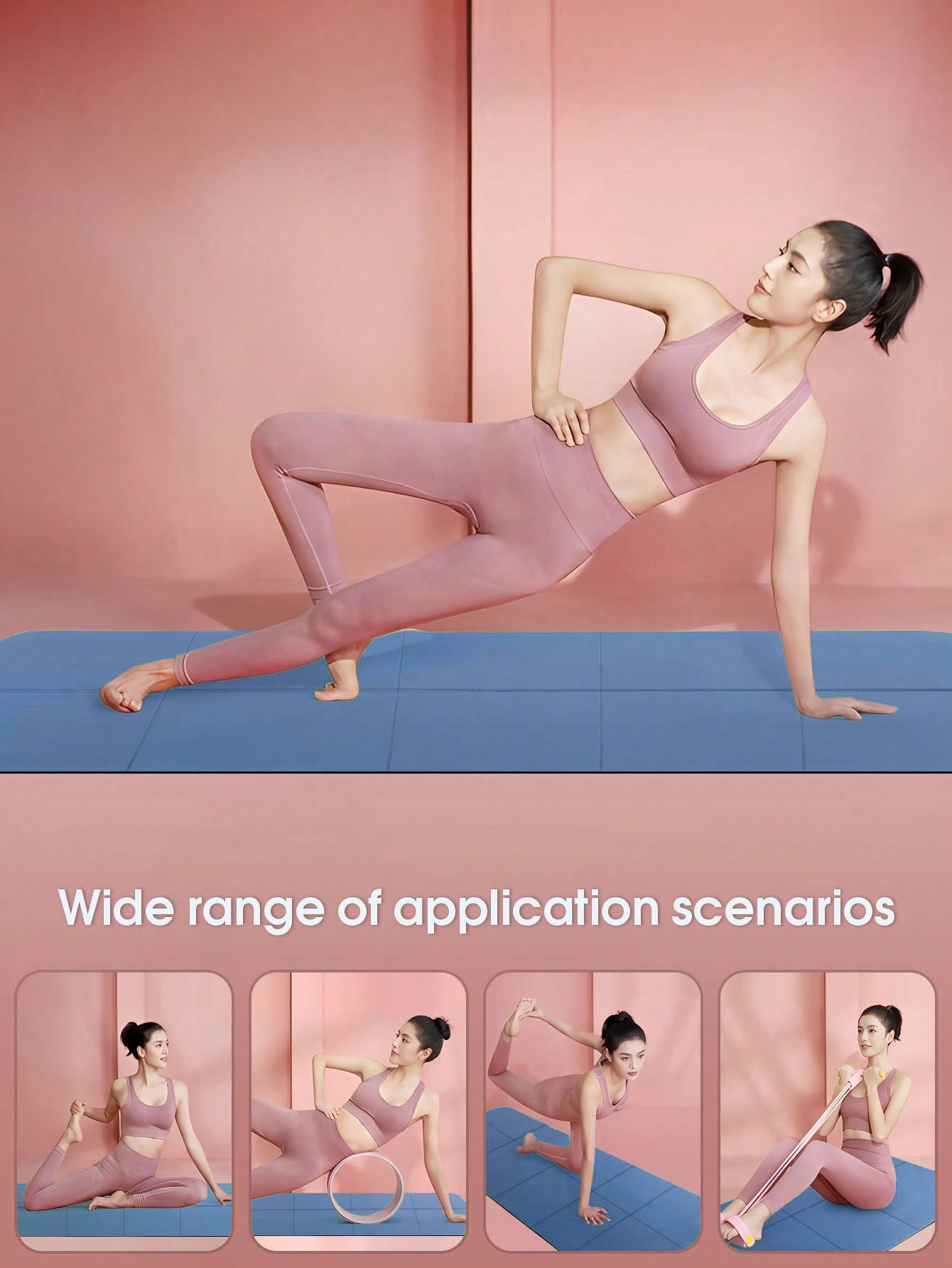 Thick Yoga Mat - Estera de Yoga plegable, azul oscuro,