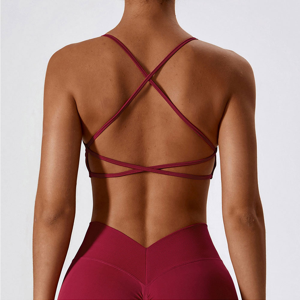 Yoga Fitness Up - Sujetador deportivo con tiras cruzadas para