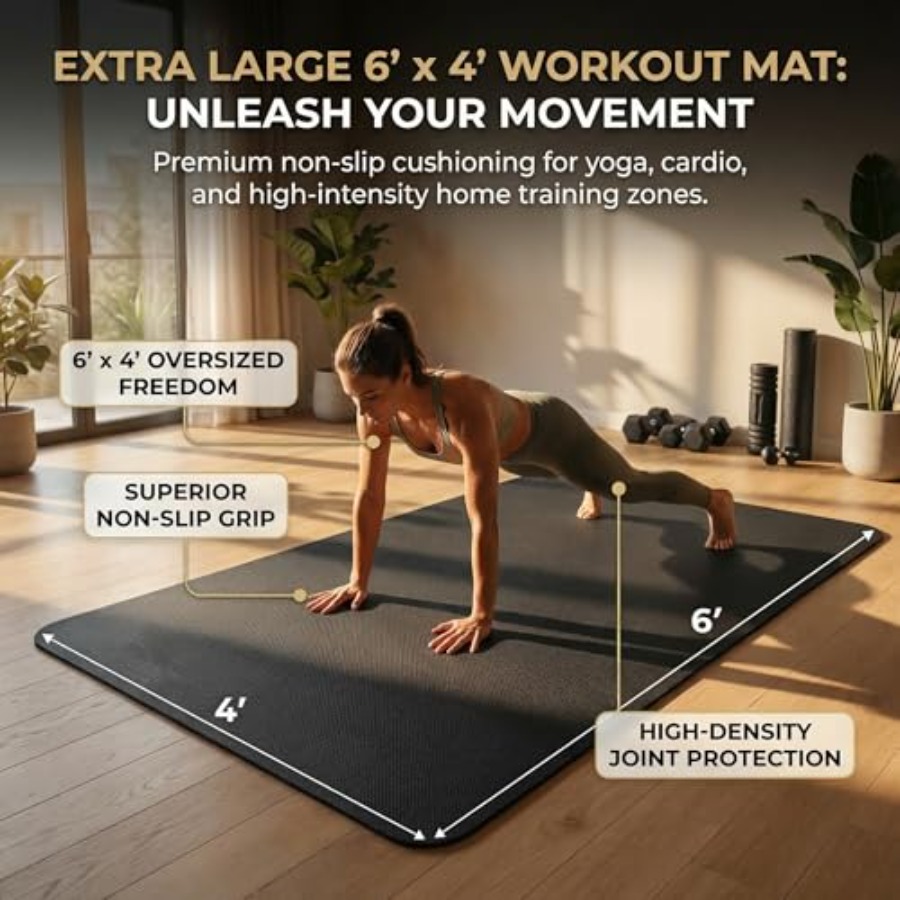 Esterilla de yoga grande de 6' - Thick Yoga Mat reseña y precio