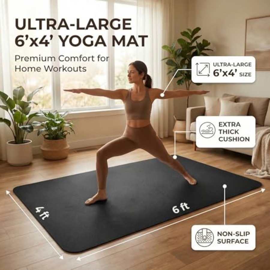 Esterilla de yoga grande de 6' - Thick Yoga Mat reseña y precio