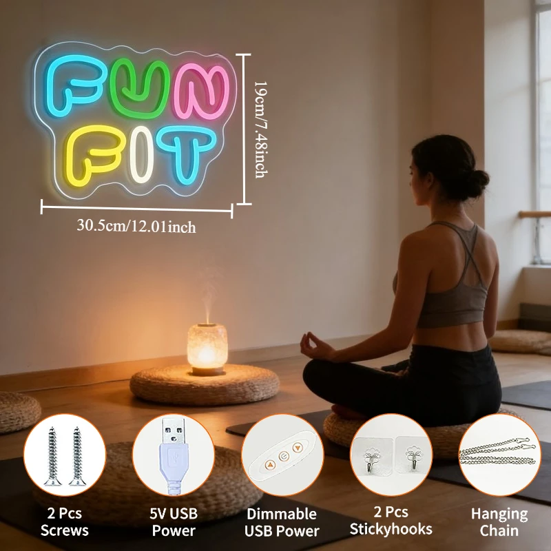 Letrero Luminoso LED de Neón c - Yoga Fitness Room reseña y precio