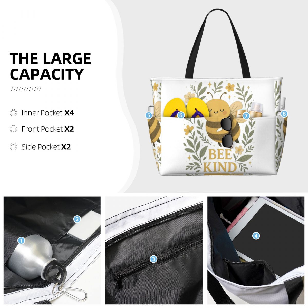 Bolsa de playa con diseño flor - Yoga Fitness Quotes reseña y precio