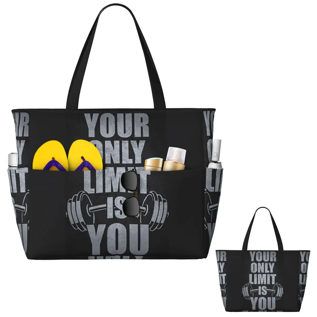 Bolsa de playa con cita motiva - Yoga Fitness Quotes reseña y precio