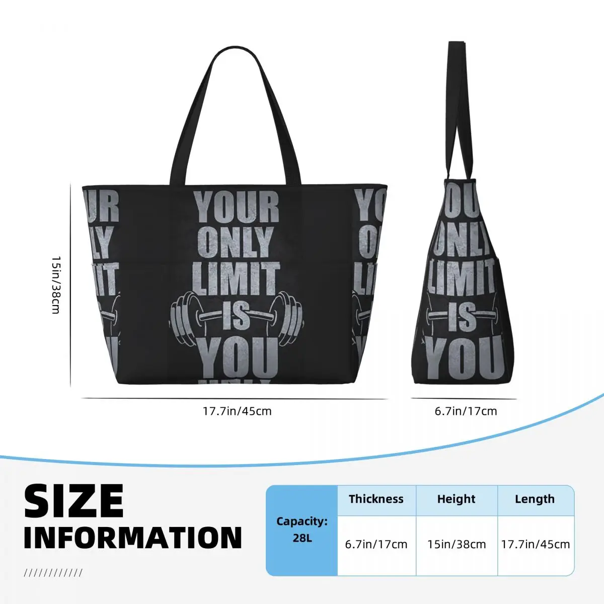 Bolsa de playa con cita motiva - Yoga Fitness Quotes reseña y precio