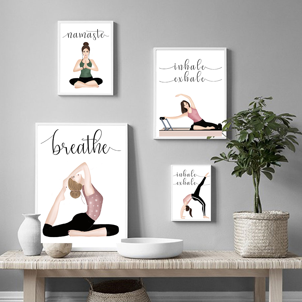 Póster de Yoga con cita de Inh - Yoga Fitness Quotes reseña y precio