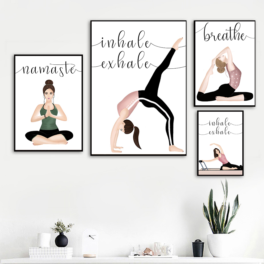 Póster de Yoga con cita de Inh - Yoga Fitness Quotes reseña y precio