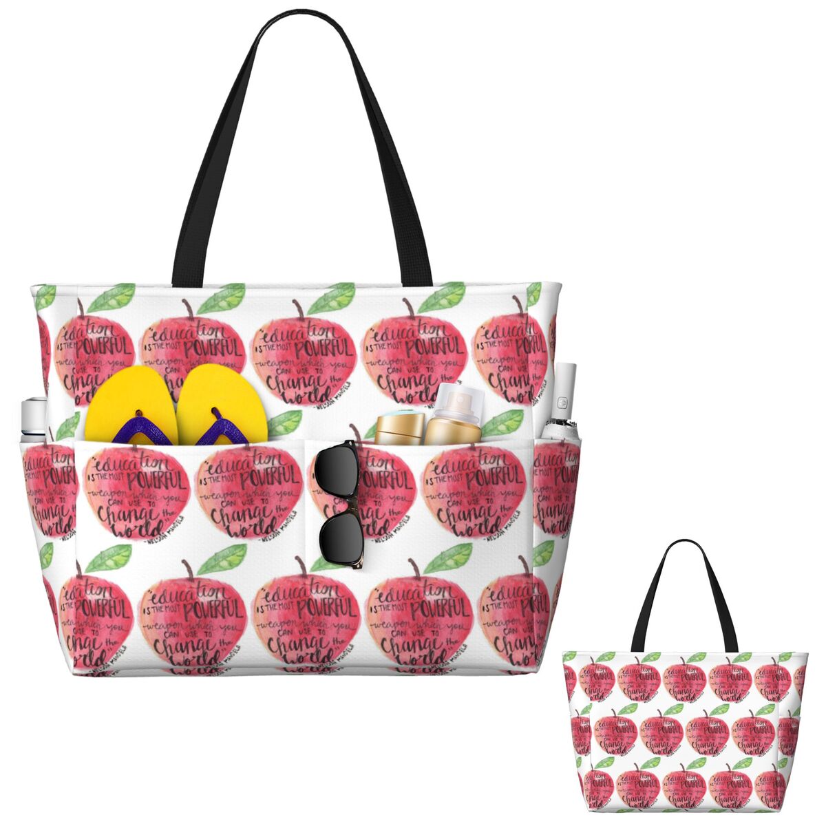 Bolso de mano grande con cita  - Yoga Fitness Quotes reseña y precio