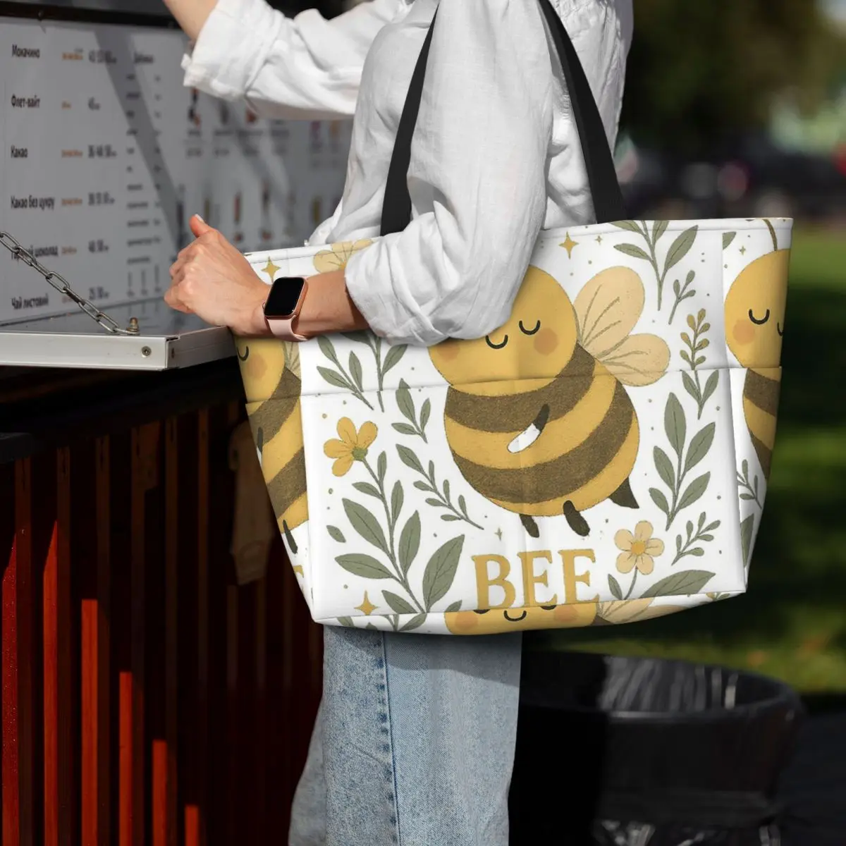 Bolsa de playa con diseño flor - Yoga Fitness Quotes reseña y precio