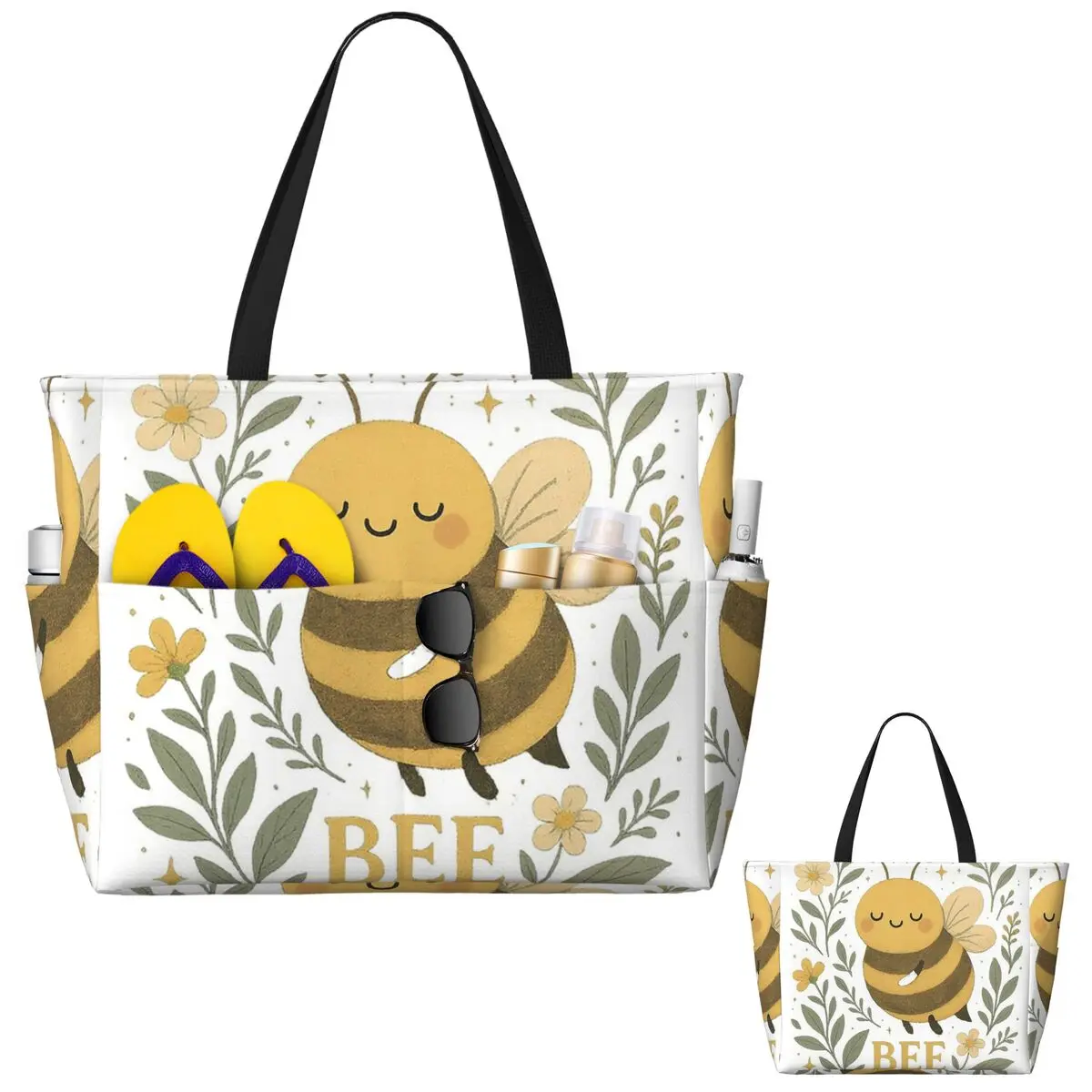 Bolsa de playa con diseño flor - Yoga Fitness Quotes reseña y precio