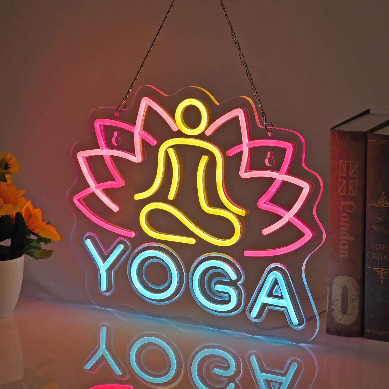 Letrero de neón de yoga, luz L - Yoga Fitness Room reseña y precio