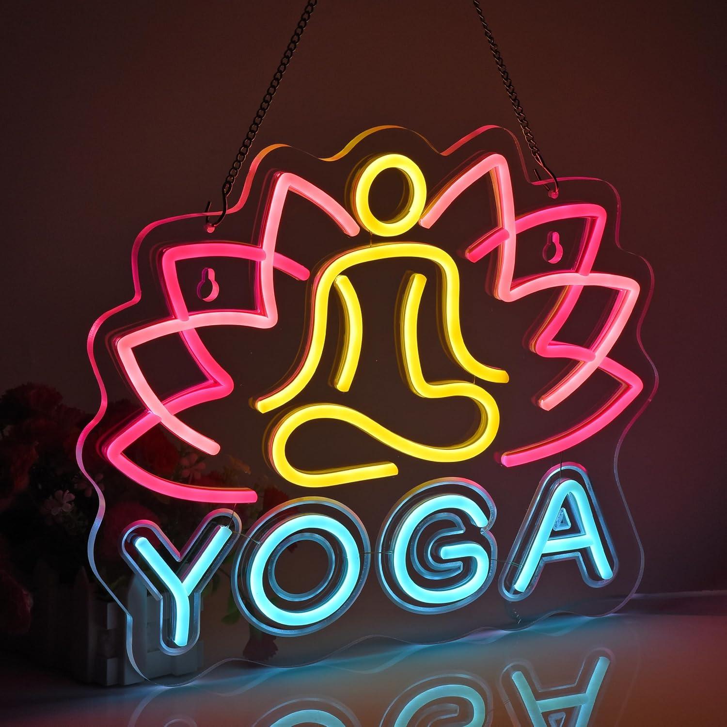 Letrero de neón de yoga, luz L - Yoga Fitness Room reseña y precio