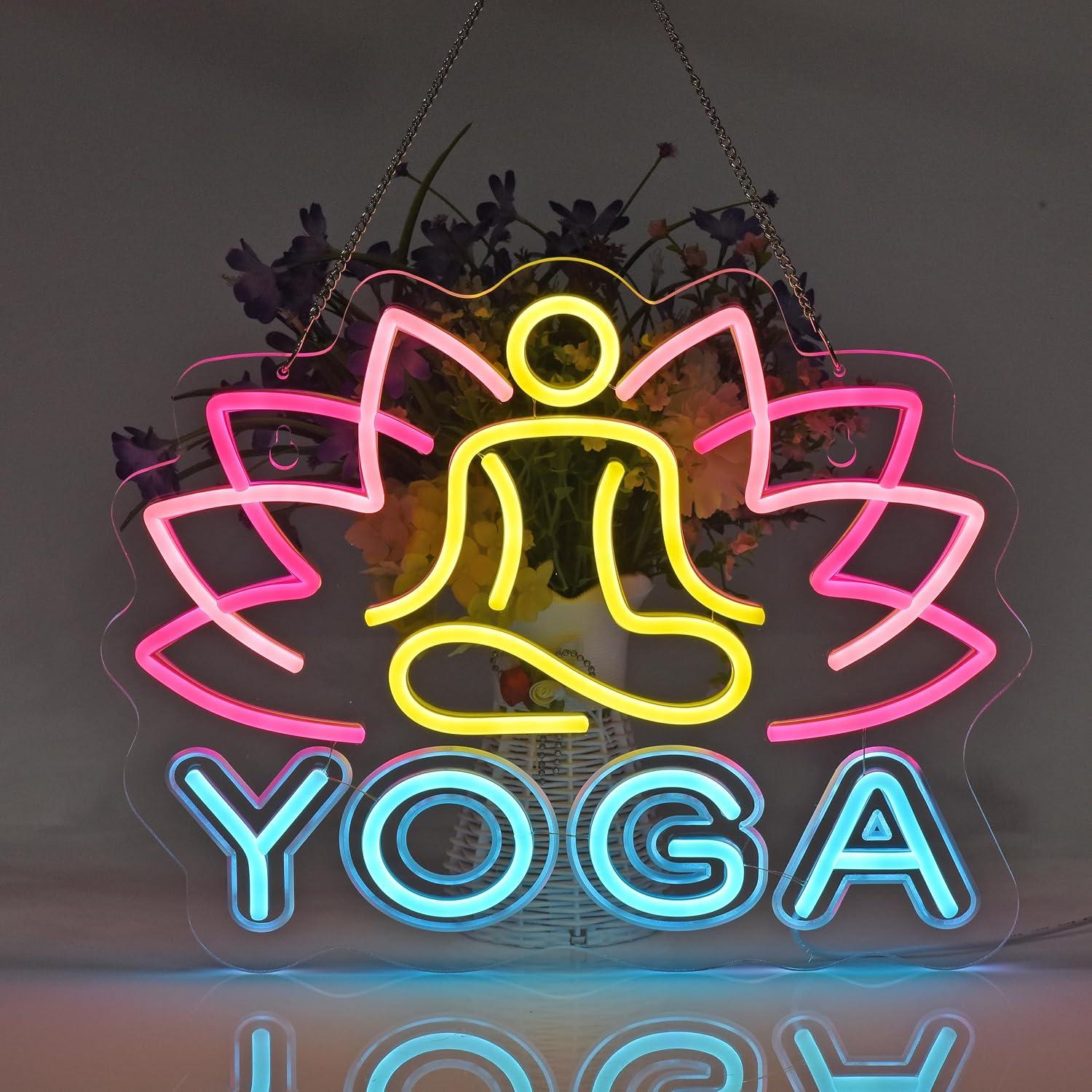Letrero de neón de yoga, luz L - Yoga Fitness Room reseña y precio
