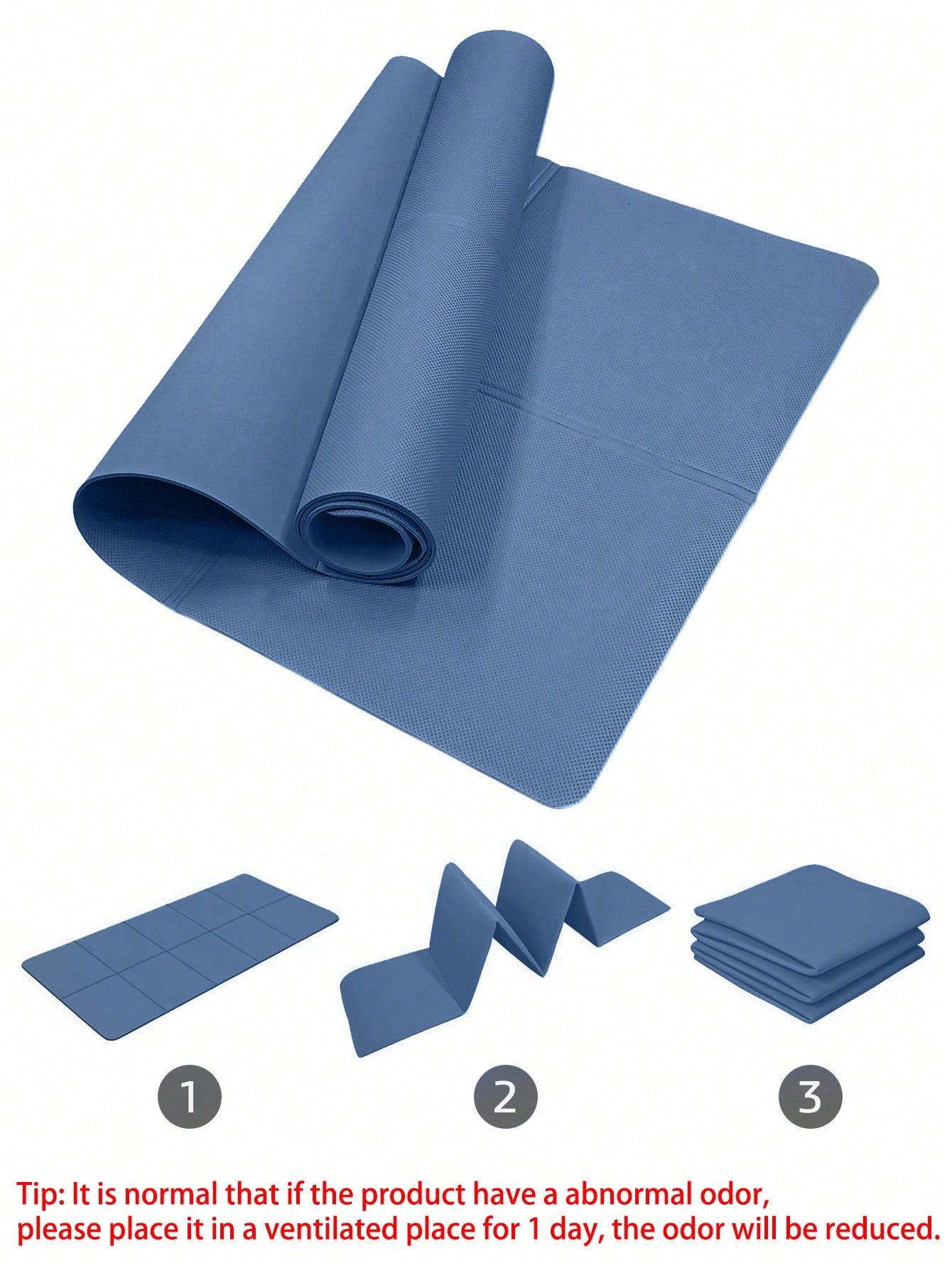 Estera de Yoga plegable, azul  - Thick Yoga Mat reseña y precio
