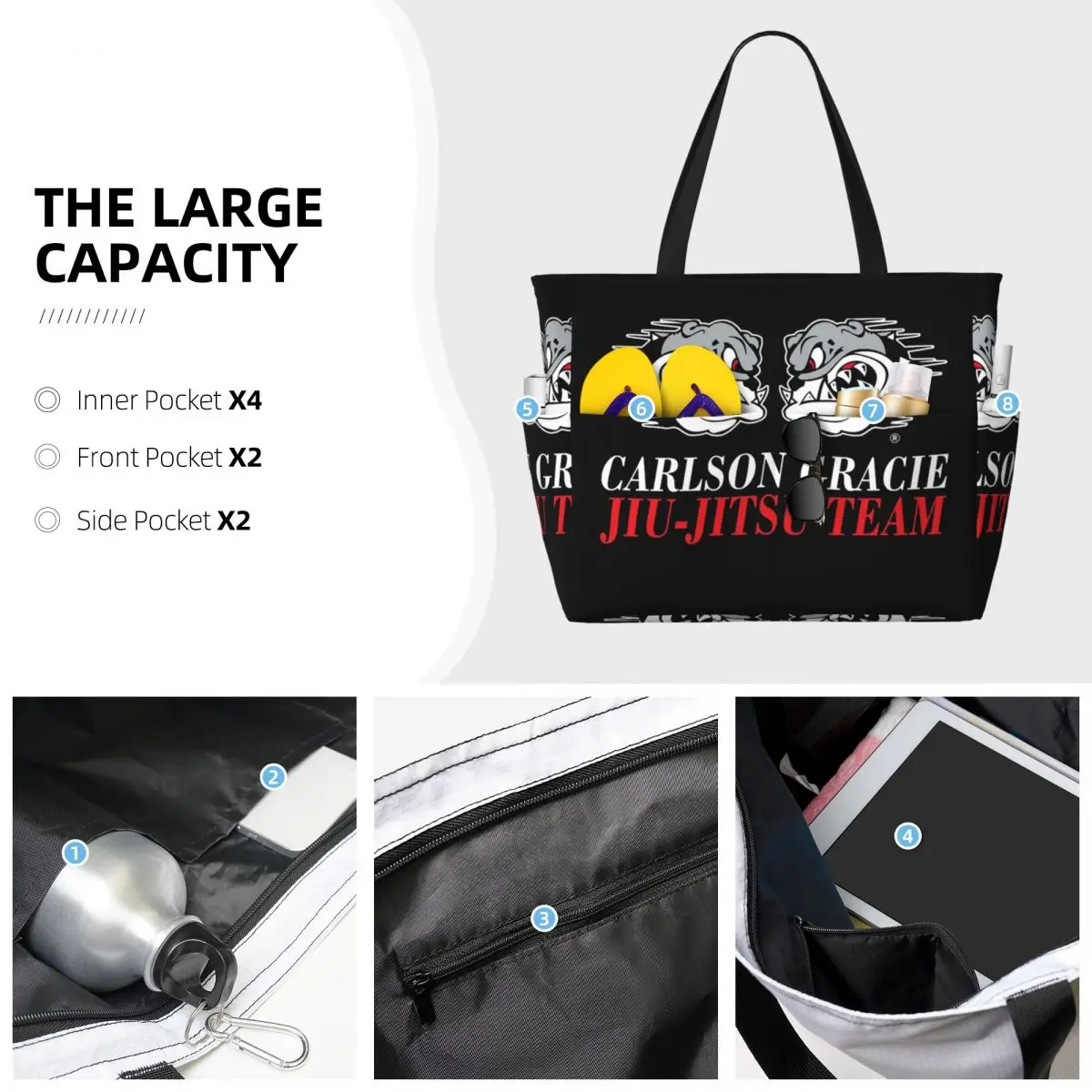Bolso de playa con logotipo de - Yoga Fitness Jiu Jitsu reseña y precio
