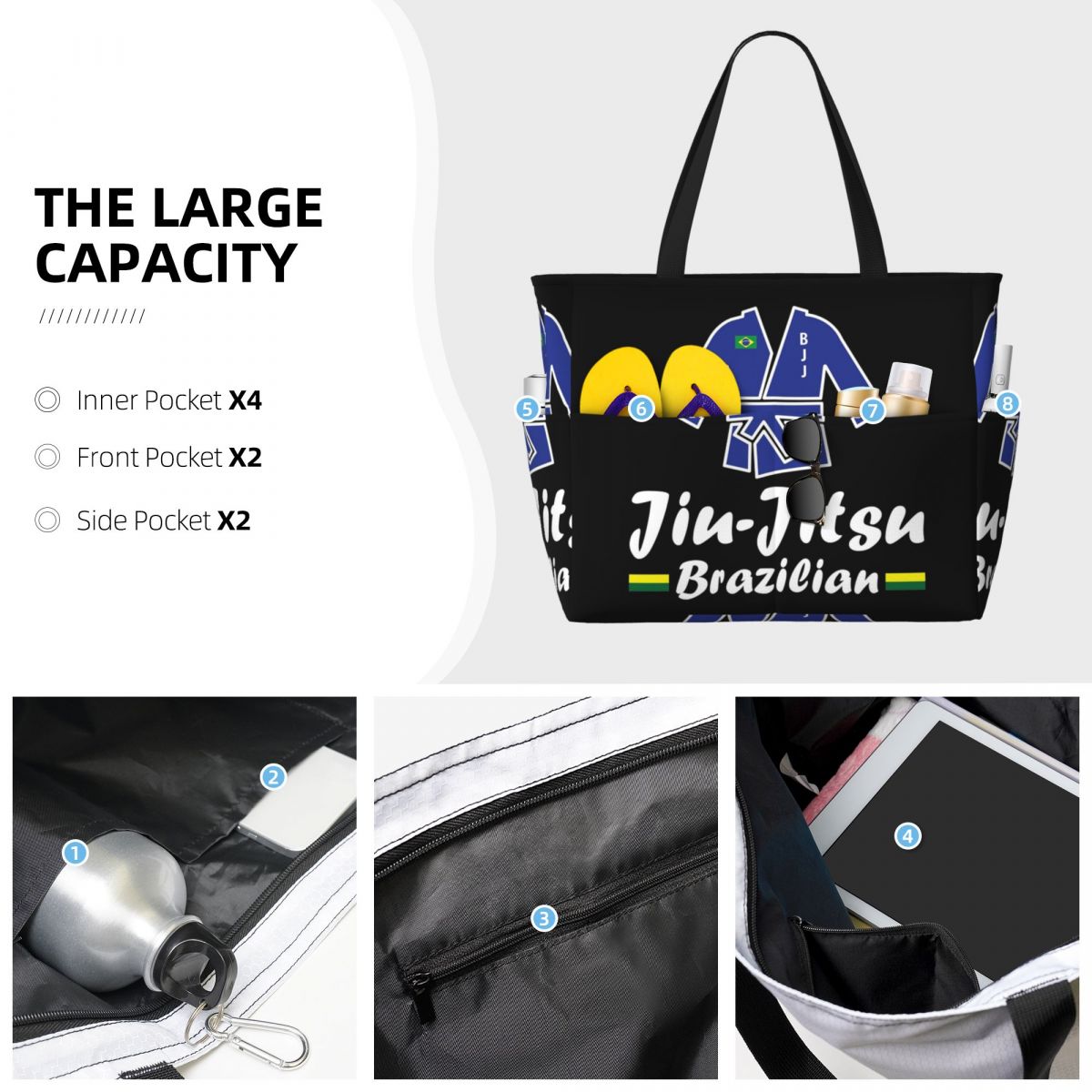 Bolsa de Playa para Jiu-Jitsu, - Yoga Fitness Jiu Jitsu reseña y precio